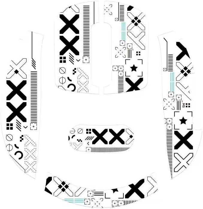 MANBASNAKE Mouse Anti Slip Grip Tape, Pre-Cut Universal Griptape for Superlight Wireless Gaming Mouse Skins, Sweat Resistant, Elastics Refined Side Grips, Easy to Apply, Ultra-thin 0.5mm (0.02in) - White - Image 2